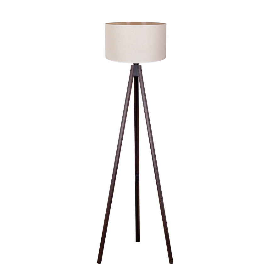 Duolla - Gulvlampe 1xE27/60W/230V diameter 44 cm cremefarvet/wenge