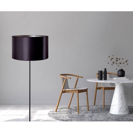 Duolla - Gulvlampe CANNES 1xE27/15W/230V diameter 45 cm sort/sølvfarvet