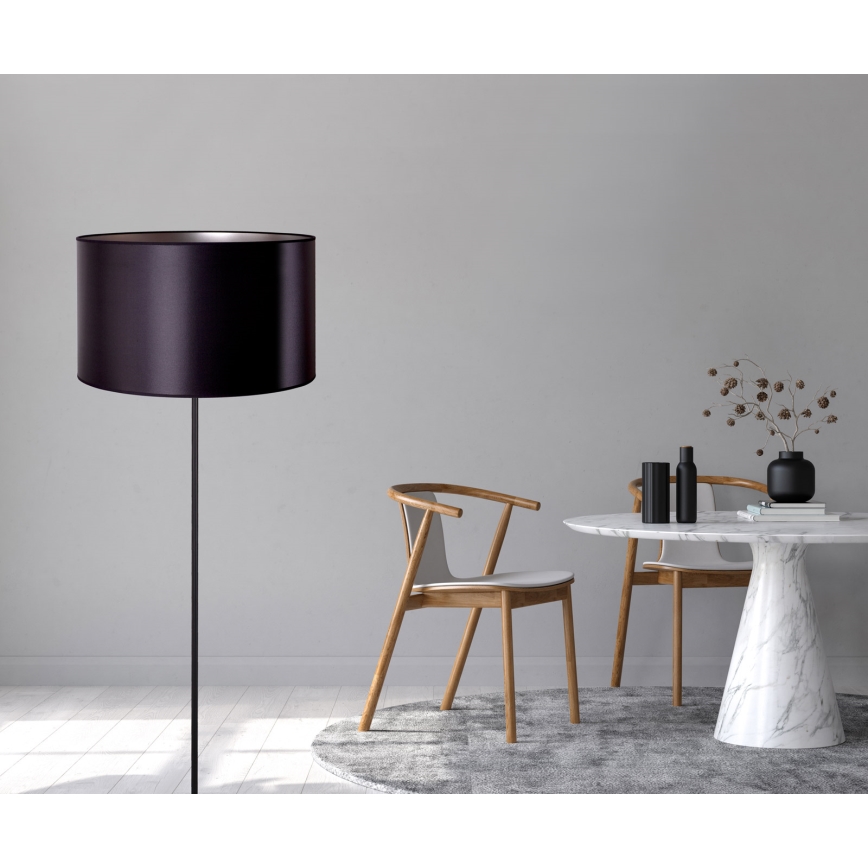 Duolla - Gulvlampe CANNES 1xE27/15W/230V diameter 45 cm sort/sølvfarvet
