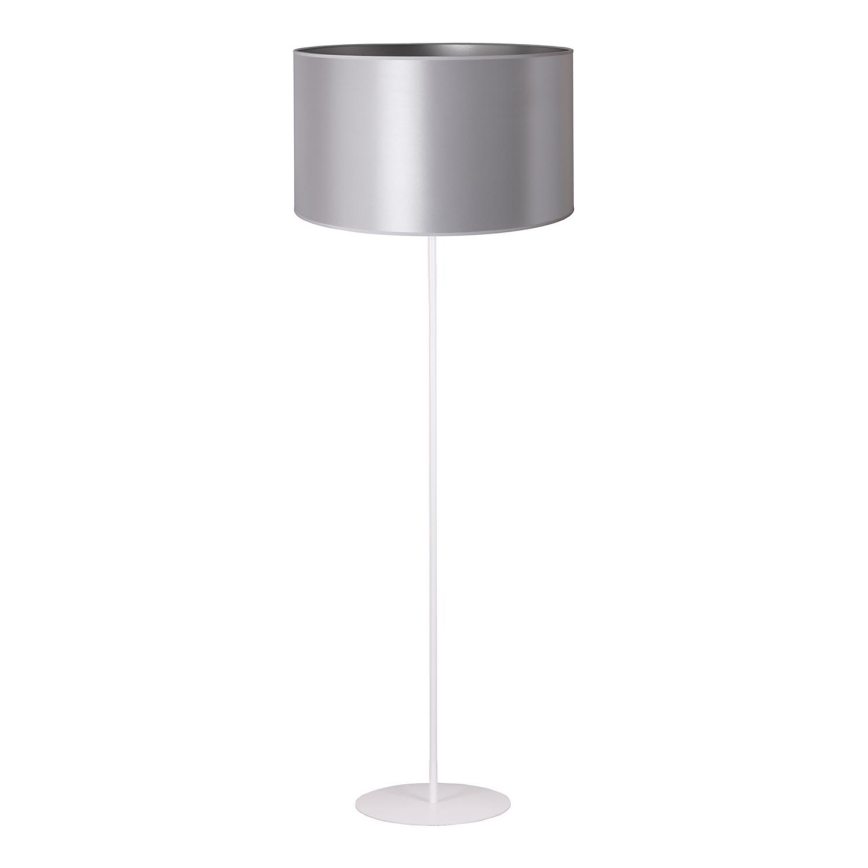 Duolla - Gulvlampe CANNES 1xE27/15W/230V diameter 45 cm sølvfarvet/hvid