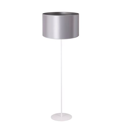 Duolla - Gulvlampe CANNES 1xE27/15W/230V diameter 45 cm sølvfarvet/hvid