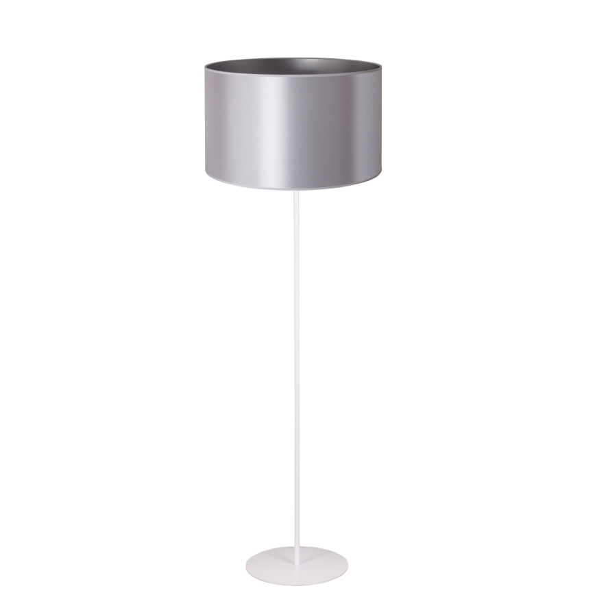 Duolla - Gulvlampe CANNES 1xE27/15W/230V diameter 45 cm sølvfarvet/hvid