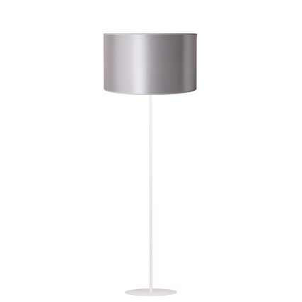 Duolla - Gulvlampe CANNES 1xE27/15W/230V diameter 45 cm sølvfarvet/hvid