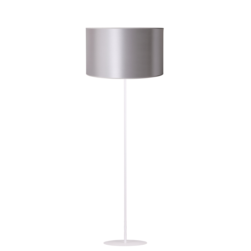 Duolla - Gulvlampe CANNES 1xE27/15W/230V diameter 45 cm sølvfarvet/hvid