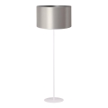 Duolla - Gulvlampe CANNES 1xE27/15W/230V diameter 45 cm sølvfarvet/hvid