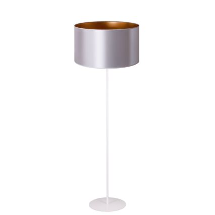 Duolla - Gulvlampe CANNES 1xE27/15W/230V diameter 45 cm sølvfarvet/kobber/hvid