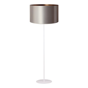 Duolla - Gulvlampe CANNES 1xE27/15W/230V diameter 45 cm sølvfarvet/kobber/hvid
