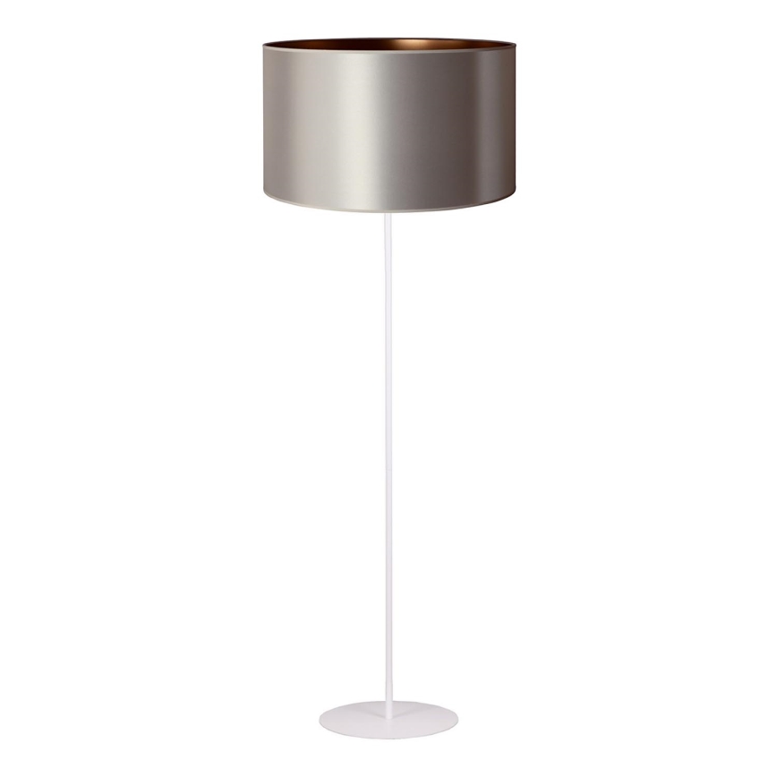Duolla - Gulvlampe CANNES 1xE27/15W/230V diameter 45 cm sølvfarvet/kobber/hvid