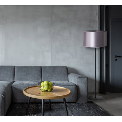 Duolla - Gulvlampe CANNES 1xE27/15W/230V diameter 45 cm sølvfarvet/sort