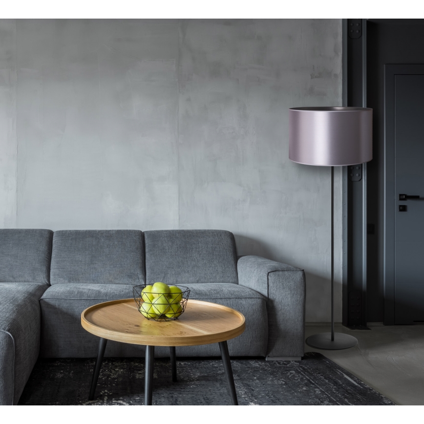 Duolla - Gulvlampe CANNES 1xE27/15W/230V diameter 45 cm sølvfarvet/sort