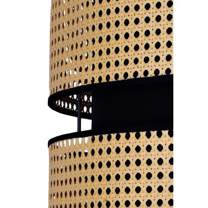 Duolla - Gulvlampe DUO 1xE27/15W/230V diameter 40 cm Rattan/sort