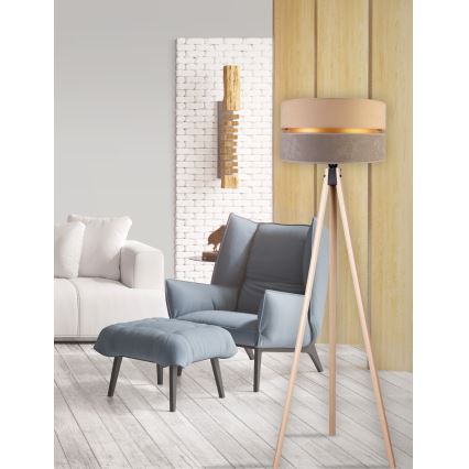 Duolla - Gulvlampe DUO 1xE27/60W/230V diameter 44 cm beige/grå/beige