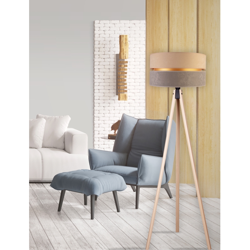 Duolla - Gulvlampe DUO 1xE27/60W/230V diameter 44 cm beige/grå/beige