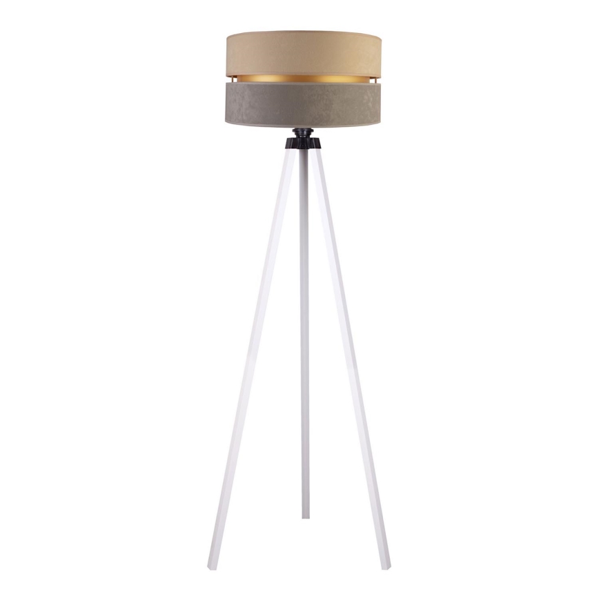 Duolla - Gulvlampe DUO 1xE27/60W/230V diameter 44 cm beige/grå/hvid