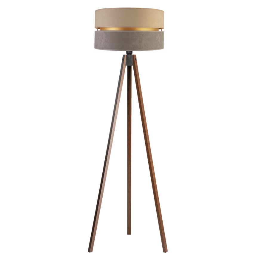 Duolla - Gulvlampe DUO 1xE27/60W/230V diameter 44 cm beige/grå/wenge