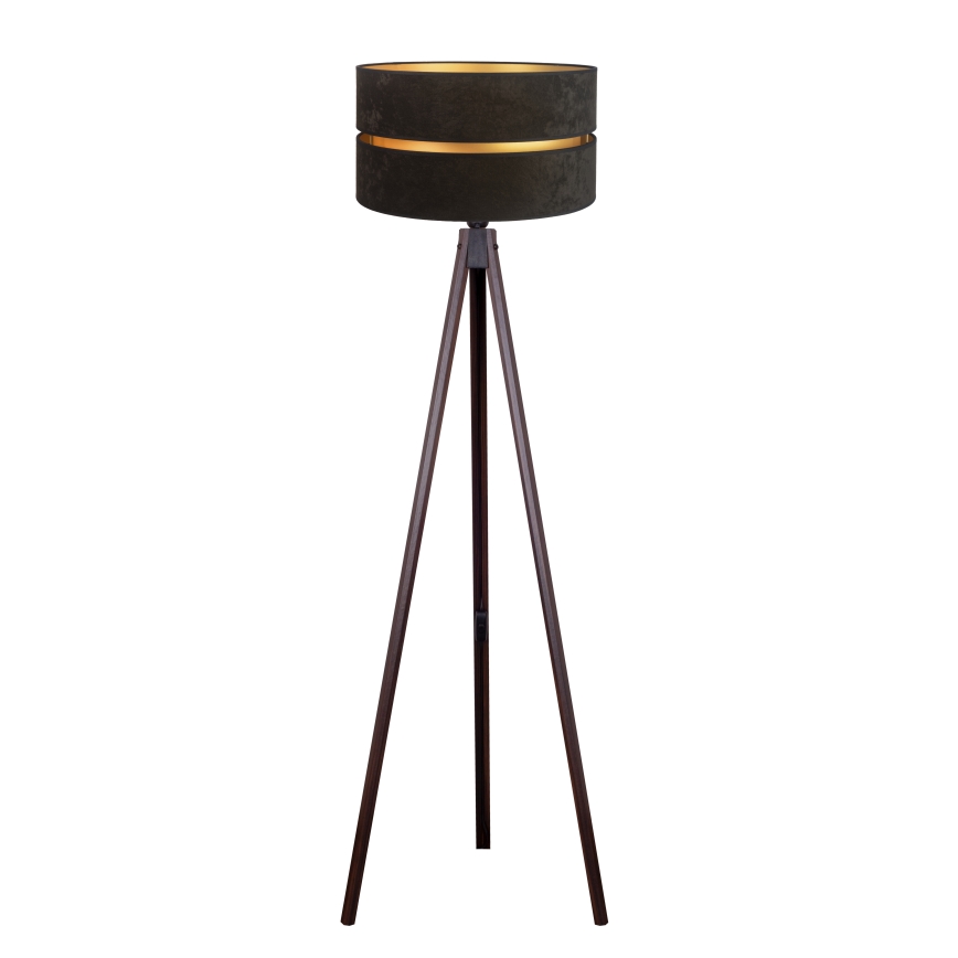 Duolla - Gulvlampe DUO 1xE27/60W/230V diameter 44 cm sort/wenge