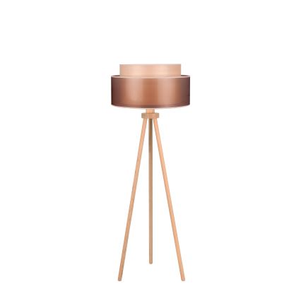 Duolla - Gulvlampe WOOD BOHO 1xE27/15W/230V diameter 45 cm kobber/brun/beige