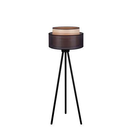 Duolla - Gulvlampe WOOD BOHO 1xE27/15W/230V diameter 45 cm sort/beige