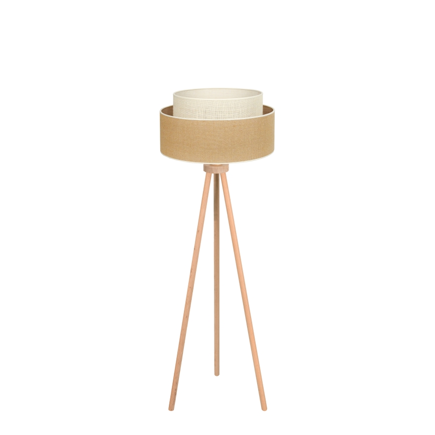 Duolla - Gulvlampe YUTE BOHO 1xE27/15W/230V diameter 45 cm brun/cremefarvet