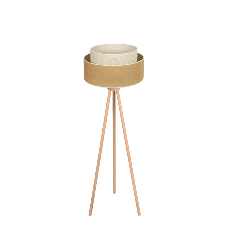 Duolla - Gulvlampe YUTE BOHO 1xE27/15W/230V diameter 45 cm brun/cremefarvet