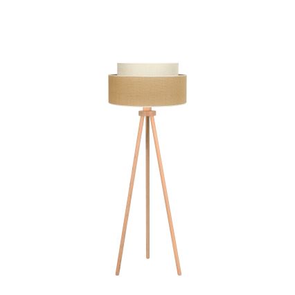 Duolla - Gulvlampe YUTE BOHO 1xE27/15W/230V diameter 45 cm brun/cremefarvet