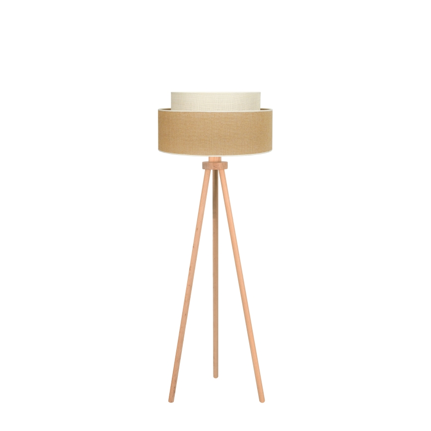 Duolla - Gulvlampe YUTE BOHO 1xE27/15W/230V diameter 45 cm brun/cremefarvet