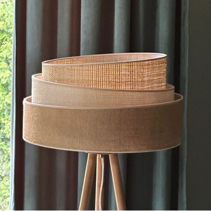 Duolla - Gulvlampe YUTE TRIO 1xE27/15W/230V diameter 45 cm brun/grå/beige