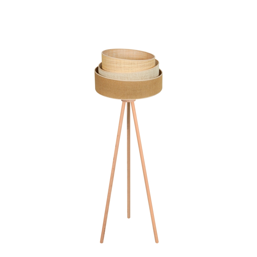 Duolla - Gulvlampe YUTE TRIO 1xE27/15W/230V diameter 45 cm brun/grå/beige