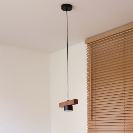 Duolla - Kabelpendel IRONLINE 1xGX53/3W/230V fyrretræ/eg/sort