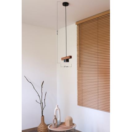 Duolla - Kabelpendel IRONLINE 1xGX53/3W/230V fyrretræ/eg/sort