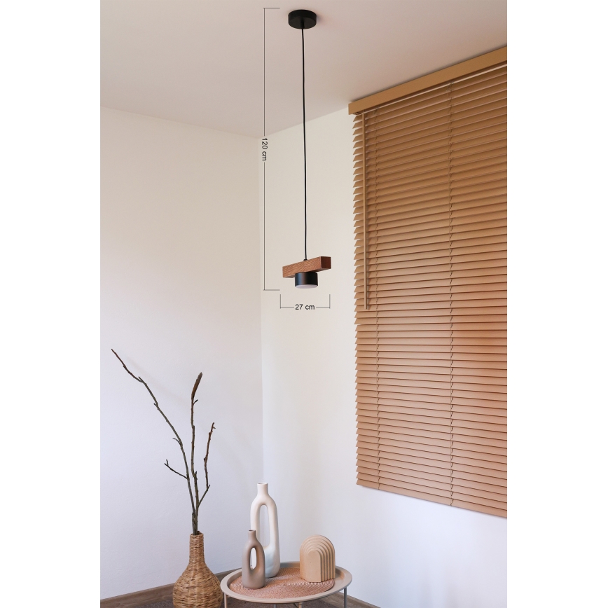 Duolla - Kabelpendel IRONLINE 1xGX53/3W/230V fyrretræ/eg/sort