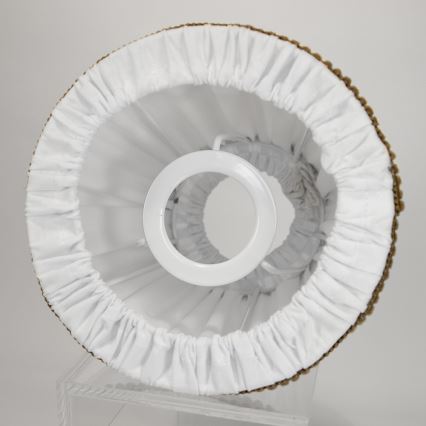 Duolla - Lampeskærm til bord- og gulvlampe E27 diameter 15 cm hvid/brun
