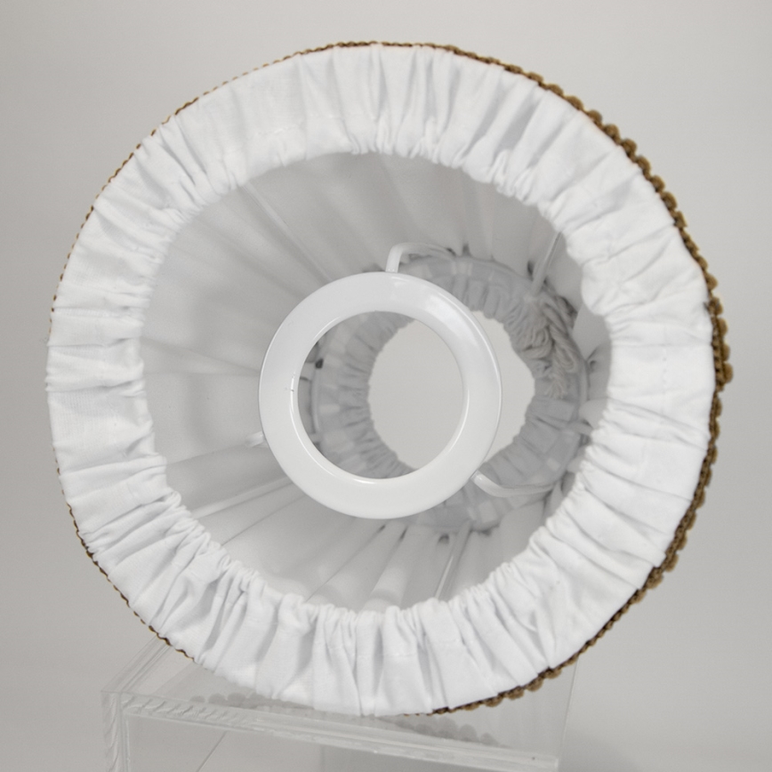 Duolla - Lampeskærm til bord- og gulvlampe E27 diameter 15 cm hvid/brun