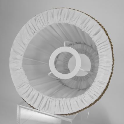 Duolla - Lampeskærm til bord- og gulvlampe E27 diameter 18,5 cm hvid/brun