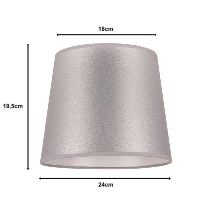 Duolla - Lampeskærm til bordlampe CLASSIC M E27 diameter 24 cm sølvfarvet