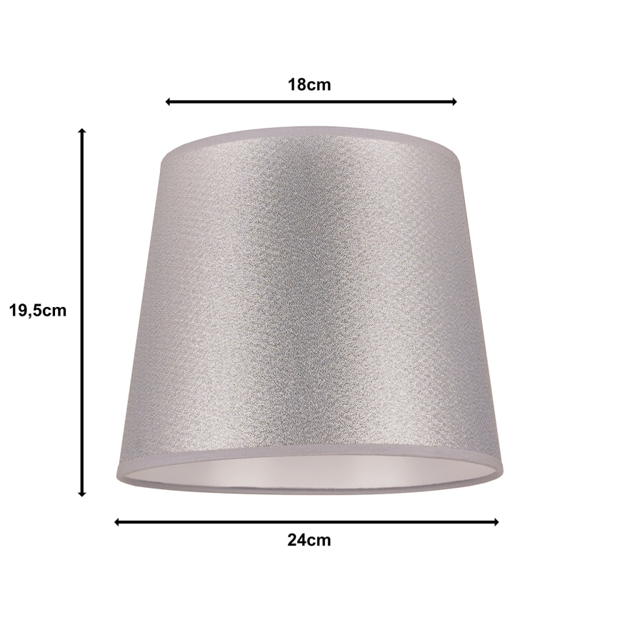 Duolla - Lampeskærm til bordlampe CLASSIC M E27 diameter 24 cm sølvfarvet