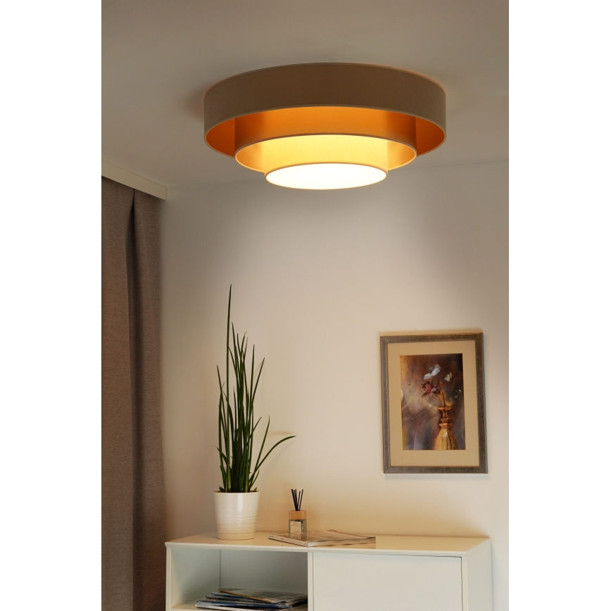 Duolla - LED loftlampe LUNETA LED/26W/230V diameter 60 cm 4000K beige/guldfarvet/cremefarvet