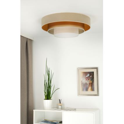 Duolla - LED loftlampe LUNETA LED/26W/230V diameter 60 cm 4000K beige/guldfarvet/cremefarvet