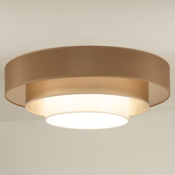 Duolla - LED loftlampe LUNETA LED/26W/230V diameter 60 cm 4000K brun/guldfarvet/hvid