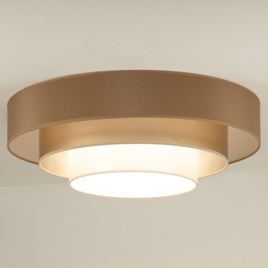 Duolla - LED loftlampe LUNETA LED/26W/230V diameter 60 cm 4000K brun/guldfarvet/hvid