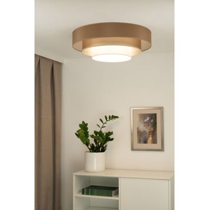 Duolla - LED loftlampe LUNETA LED/26W/230V diameter 60 cm 4000K brun/guldfarvet/hvid