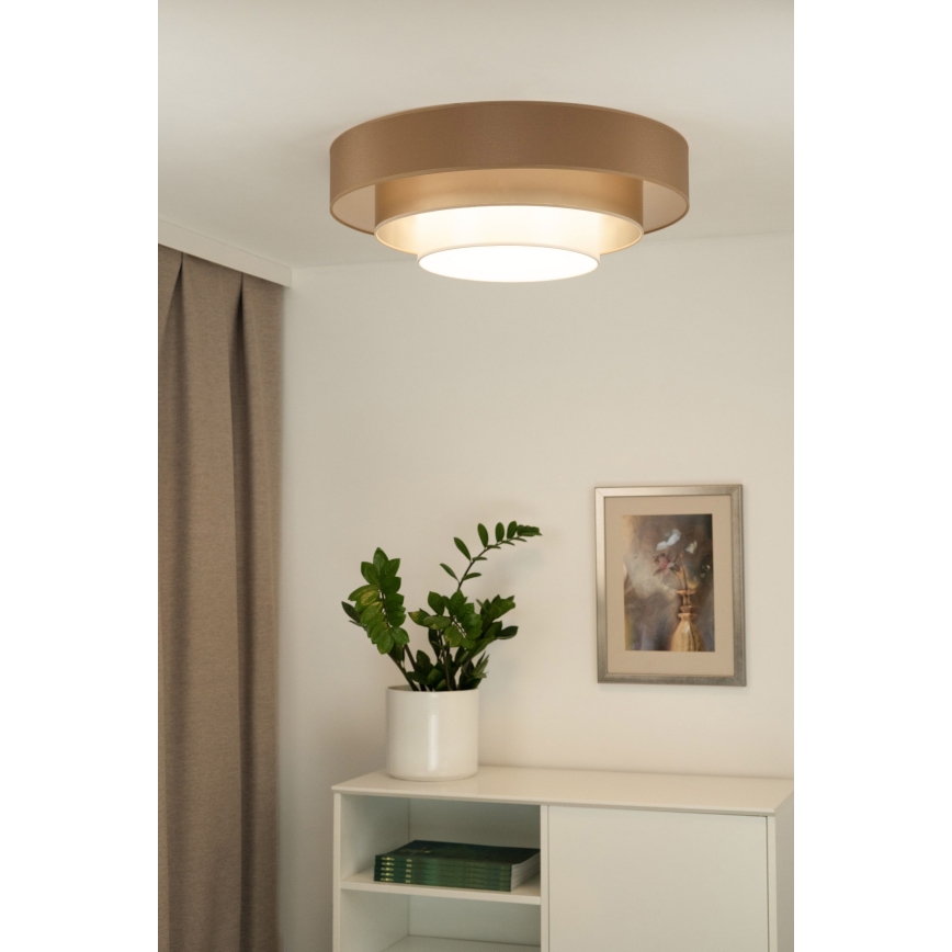 Duolla - LED loftlampe LUNETA LED/26W/230V diameter 60 cm 4000K brun/guldfarvet/hvid