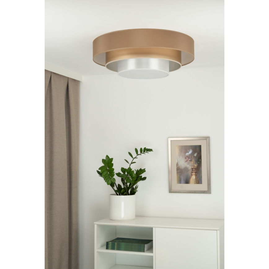 Duolla - LED loftlampe LUNETA LED/26W/230V diameter 60 cm 4000K brun/guldfarvet/hvid