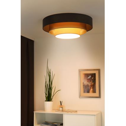 Duolla - LED loftlampe LUNETA LED/26W/230V diameter 60 cm 4000K brun/guldfarvet/cremefarvet