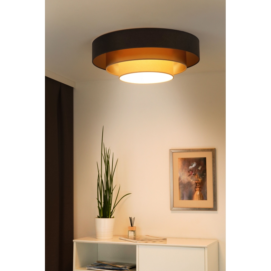 Duolla - LED loftlampe LUNETA LED/26W/230V diameter 60 cm 4000K brun/guldfarvet/cremefarvet