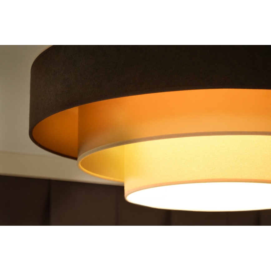 Duolla - LED loftlampe LUNETA LED/26W/230V diameter 60 cm 4000K brun/guldfarvet/cremefarvet
