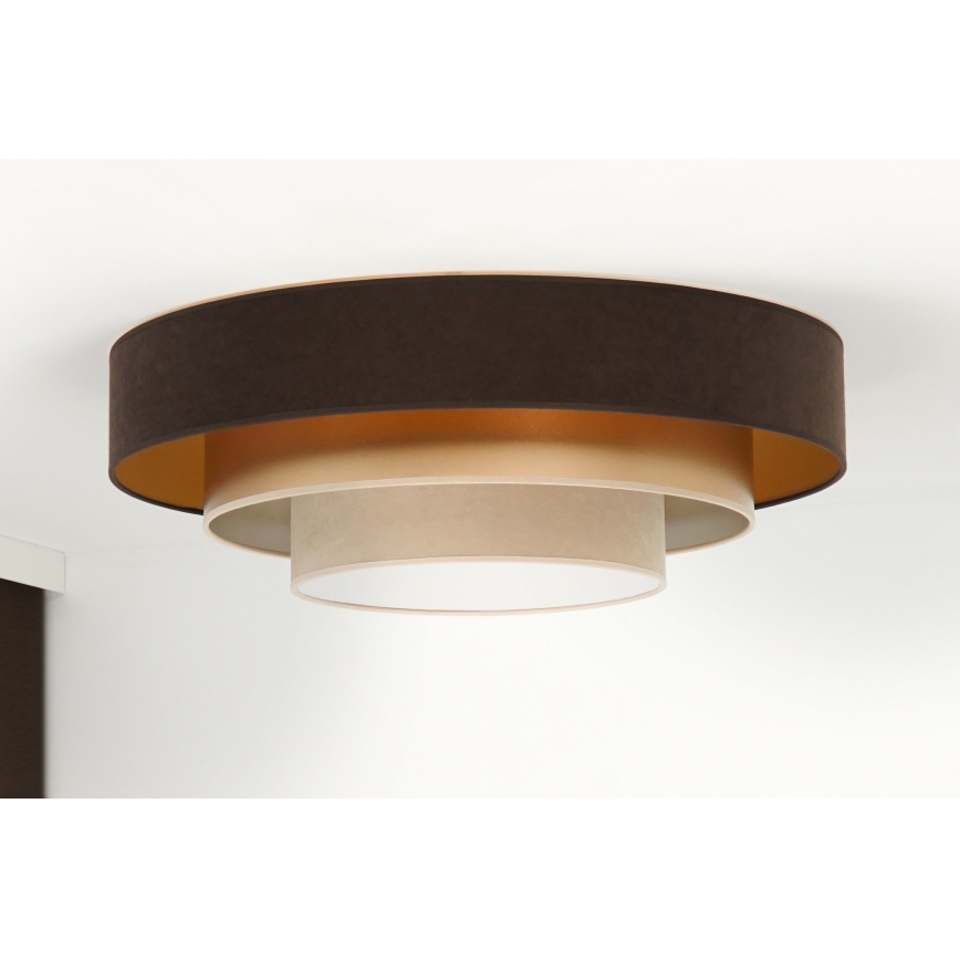 Duolla - LED loftlampe LUNETA LED/26W/230V diameter 60 cm 4000K brun/guldfarvet/cremefarvet