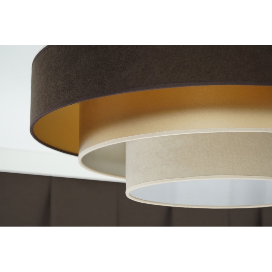Duolla - LED loftlampe LUNETA LED/26W/230V diameter 60 cm 4000K brun/guldfarvet/cremefarvet