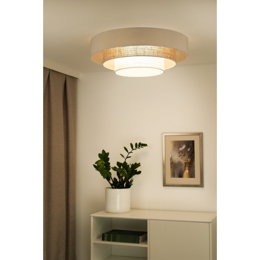 Duolla - LED loftlampe LUNETA LED/26W/230V diameter 60 cm 4000K cremefarvet/brun