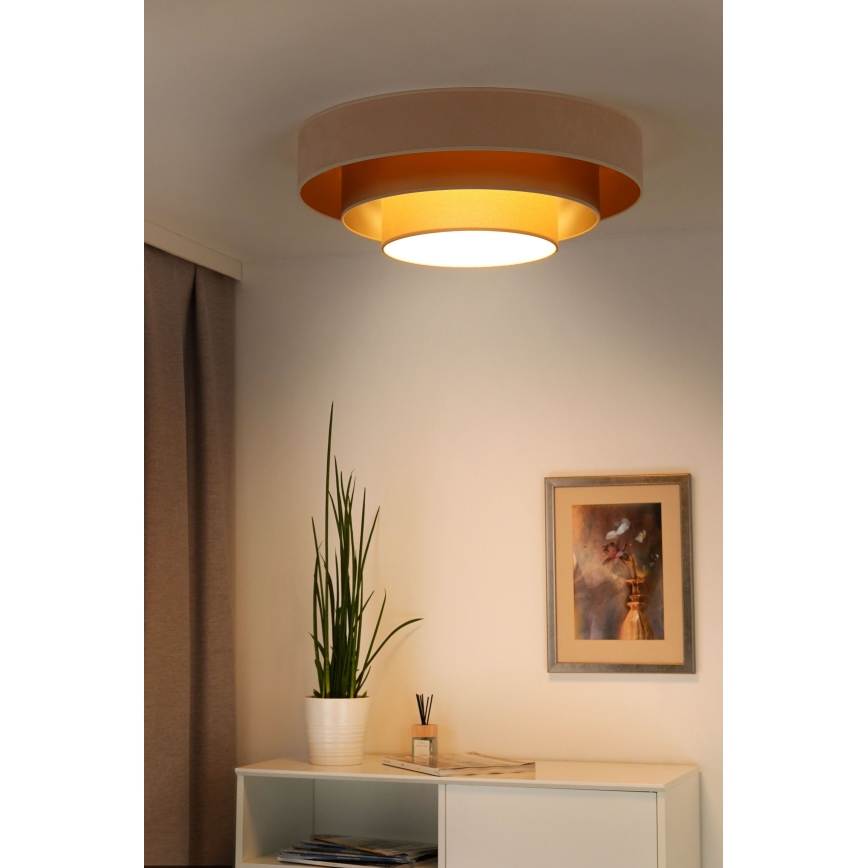 Duolla - LED loftlampe LUNETA LED/26W/230V diameter 60 cm 4000K cremefarvet/guldfarvet/beige